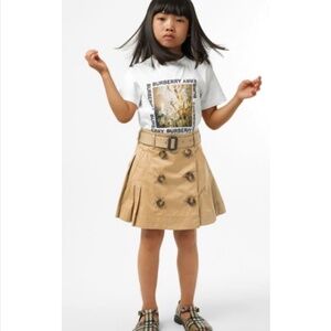Burberry Girls Pleated Trench Skirt Size 8